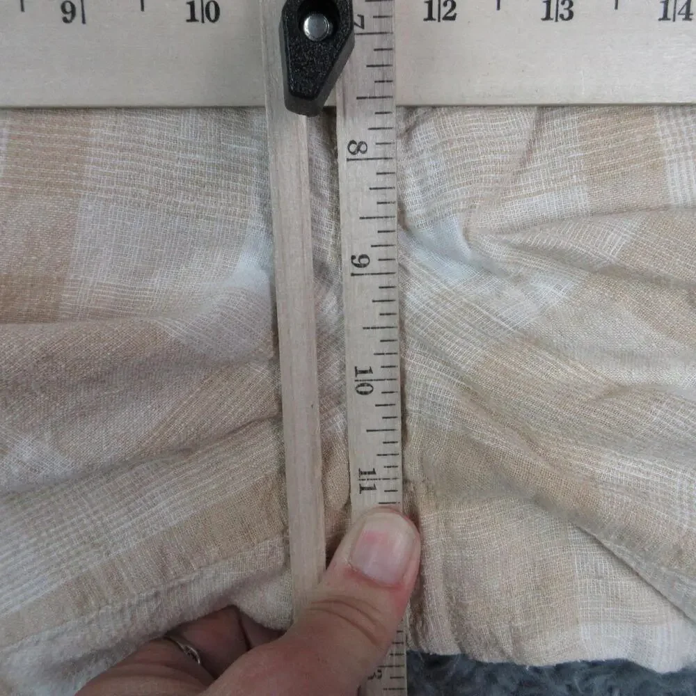 Tasso Elba Shorts Mens 34 Beige Plaid Linen Cotton Chino Pleated Casual 36x9*
